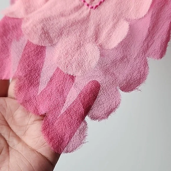 Moschino 100% Silk Two Layer Scalloped Hem Lightweight Scarf - Picture 3 of 8